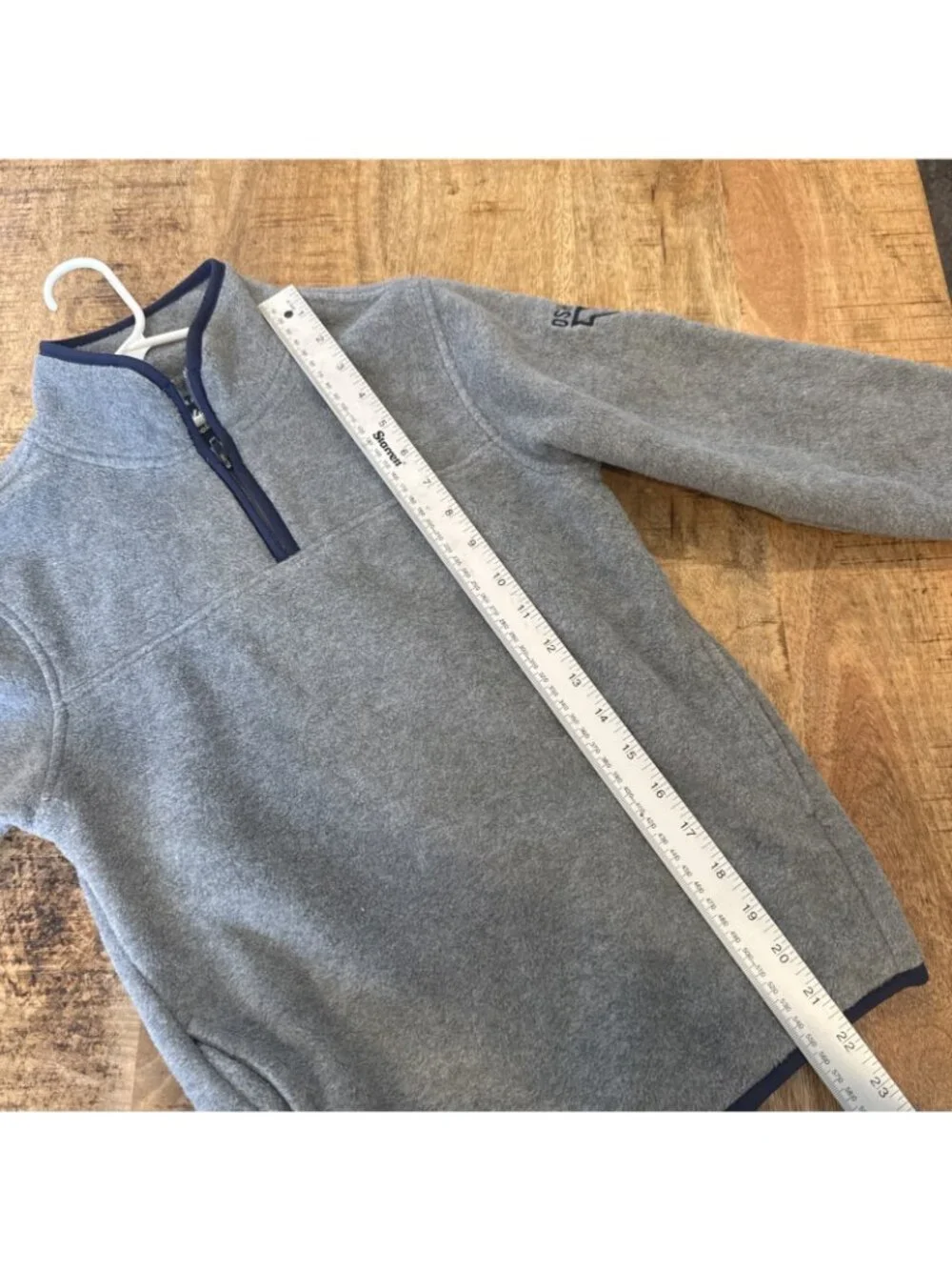 OshKosh B'gosh Boys Soft Cozy Fleece 1/4 Zip Pullover, Grey & Blue, Size 8